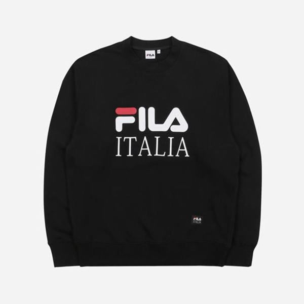 Fila Mens Sweatshirts New Collection Fila Italia Black